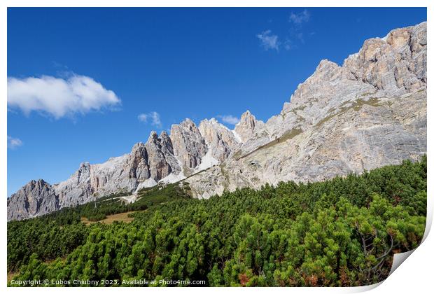 Panoramic view of the famous peaks of the Dolomites, Belluno Pro Print by Lubos Chlubny
