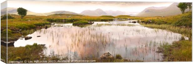 Majestic Reflections of Rannoch Moor Canvas Print by Les McLuckie