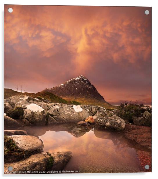 Majestic Beauty of Glen Coe Acrylic by Les McLuckie