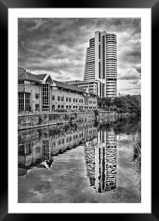 Bridgewater Place and River Aire in Leeds   Framed Mounted Print by Darren Galpin