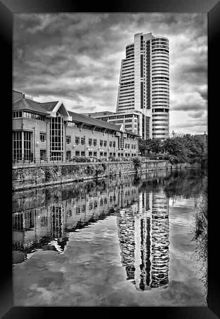 Bridgewater Place and River Aire in Leeds   Framed Print by Darren Galpin