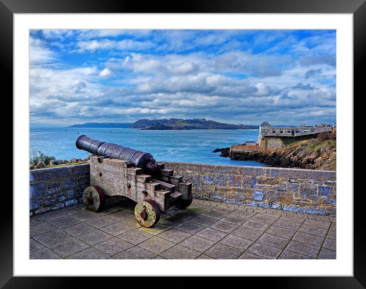 Cannon Lookout, Plymouth Hoe Framed Mounted Print by Darren Galpin