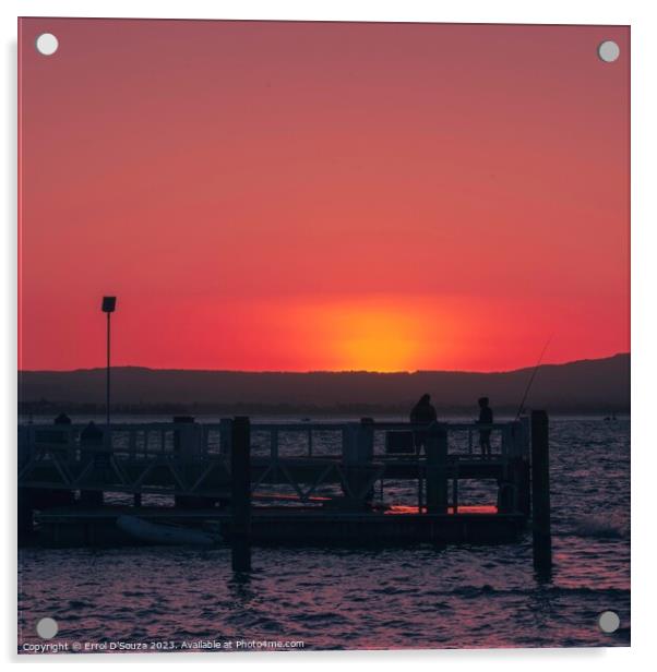 Pilot Bay Sunset Acrylic by Errol D'Souza