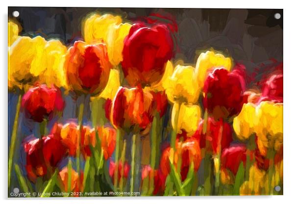 Beautiful spring flowers Acrylic by Lubos Chlubny