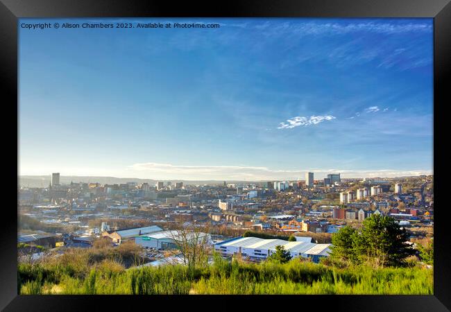 Sheffield Skyline View Framed Print by Alison Chambers
