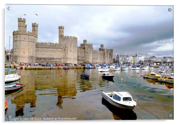 Caernarfon Castle. Acrylic by john hill