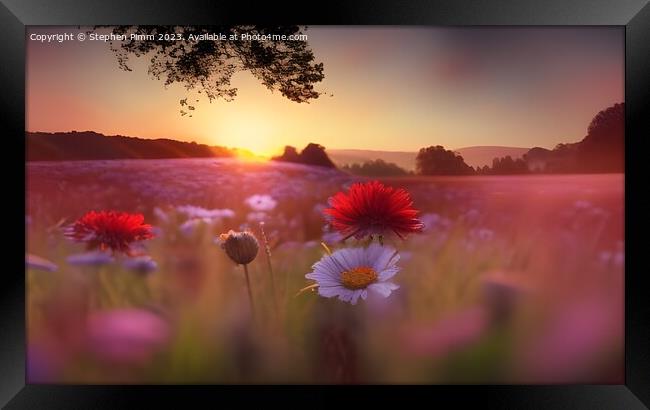 Flower Meadow Sunrise Framed Print by Stephen Pimm