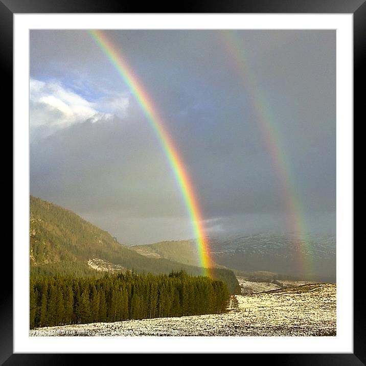 Double Rainbow over Strathmashie Framed Mounted Print by Derek Whitton