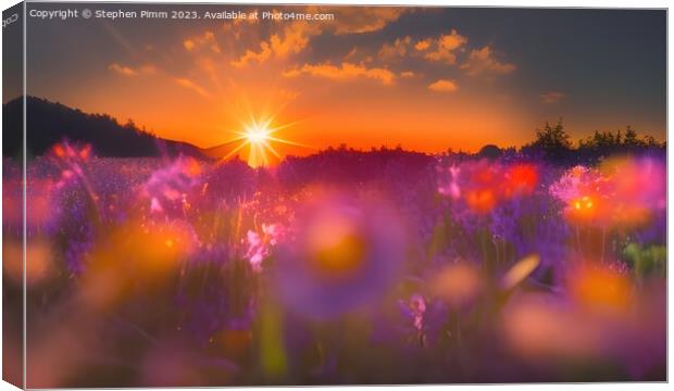Flower Meadow Sunrise Canvas Print by Stephen Pimm