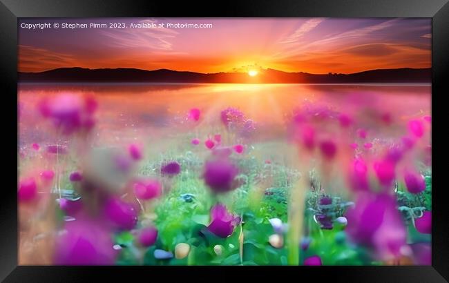 Flower Meadow Sunrise Framed Print by Stephen Pimm