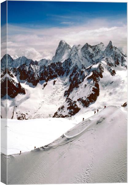 Chamonix Aiguille du Midi Mont Blanc Massif French Alps France Canvas Print by Andy Evans Photos