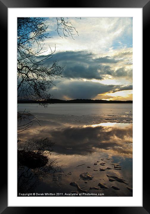 Lake of Menteith Sunset Framed Mounted Print by Derek Whitton