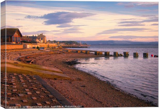 Majestic Sunset at Findhorn Bay Canvas Print by Janet Carmichael