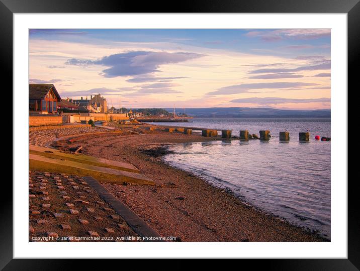 Majestic Sunset at Findhorn Bay Framed Mounted Print by Janet Carmichael