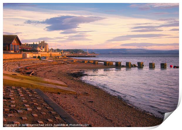 Majestic Sunset at Findhorn Bay Print by Janet Carmichael