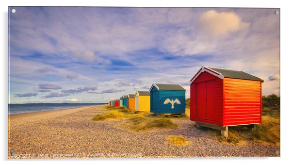 Vibrant Beachfront Retreat Acrylic by Janet Carmichael