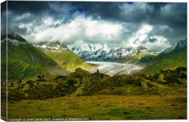 Aletsch Glacier Panorama - N0708-58-ORT-2 Canvas Print by Jordi Carrio