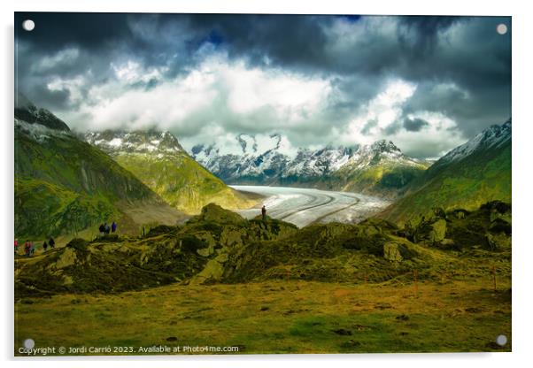 Aletsch Glacier Panorama - N0708-58-ORT-2 Acrylic by Jordi Carrio