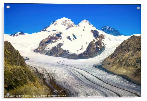 Aletsch Glacier - Eggishorn Viewpoint - N0708-123  Acrylic by Jordi Carrio