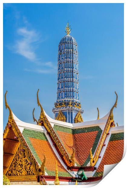 Porcelain Pagoda Grand Palace Bangkok Thailand Print by William Perry