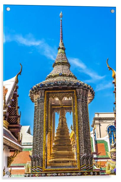 Small Gold Shrine Grand Palace Bangkok Thailand Acrylic by William Perry