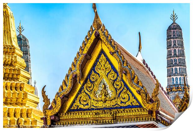 Praying Buddha Facade Grand Palace Bangkok Thailand Print by William Perry