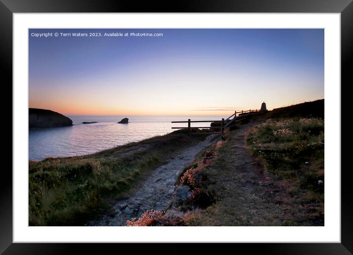 Twilight at Pepperpot Hill Portreath Framed Mounted Print by Terri Waters