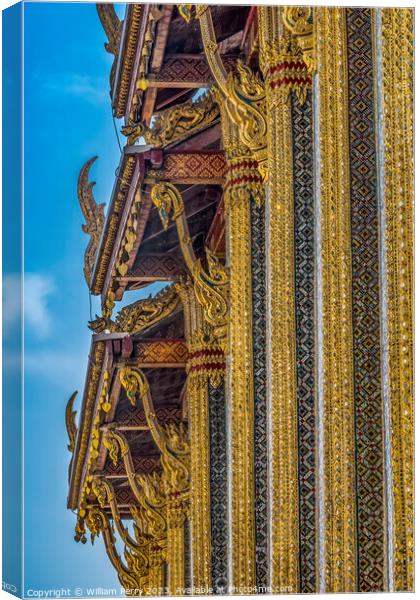 Details Emerald Buddha Temple Grand Palace Bangkok Thailand Canvas Print by William Perry
