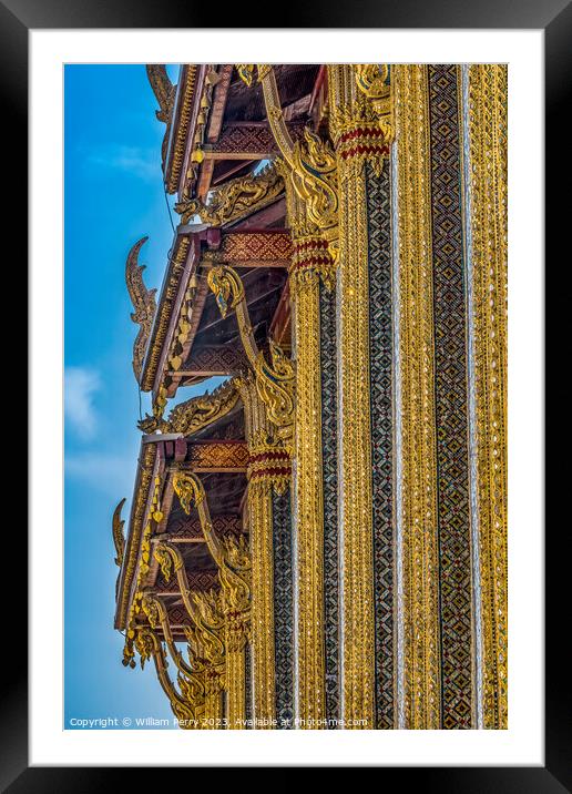 Details Emerald Buddha Temple Grand Palace Bangkok Thailand Framed Mounted Print by William Perry