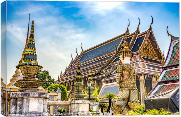 Emerald Buddha Temple Grand Palace Bangkok Thailand Canvas Print by William Perry