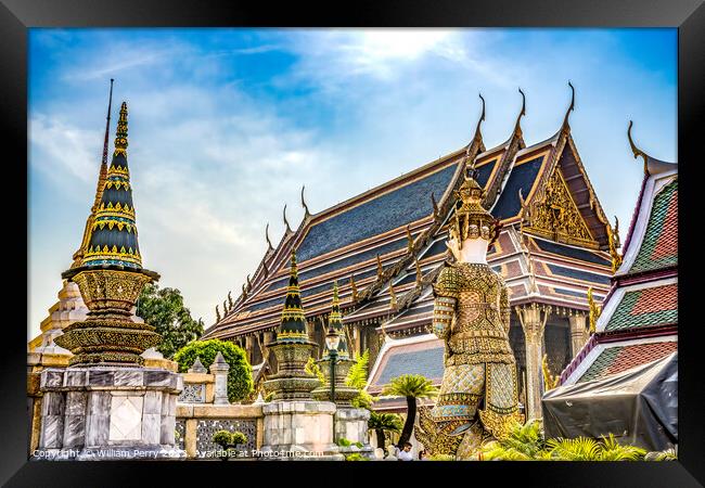 Emerald Buddha Temple Grand Palace Bangkok Thailand Framed Print by William Perry