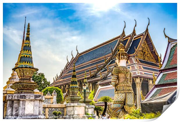 Emerald Buddha Temple Grand Palace Bangkok Thailand Print by William Perry
