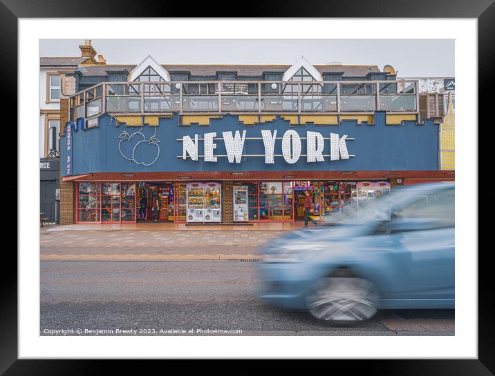 Southend - New York Amusements  Framed Mounted Print by Benjamin Brewty