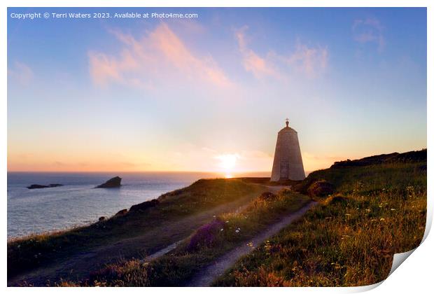Pepperpot Sunset Portreath Print by Terri Waters
