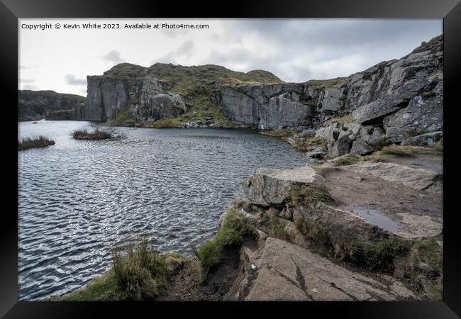 Foggintor Quarry near Princetown prison Dartmoor Framed Print by Kevin White