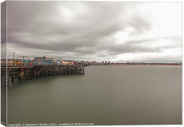 Southend Long Exposure Canvas Print by Benjamin Brewty
