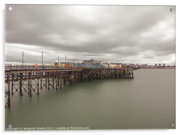 Southend On Sea Day Time Long Exposure  Acrylic by Benjamin Brewty