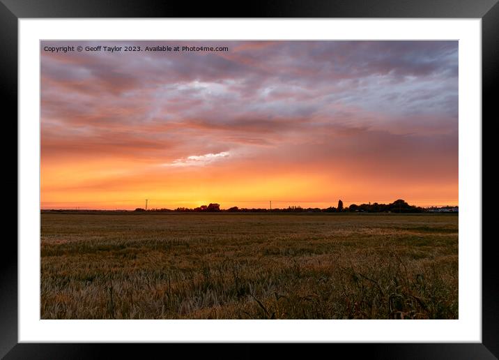 Cloudy sunset Framed Mounted Print by Geoff Taylor