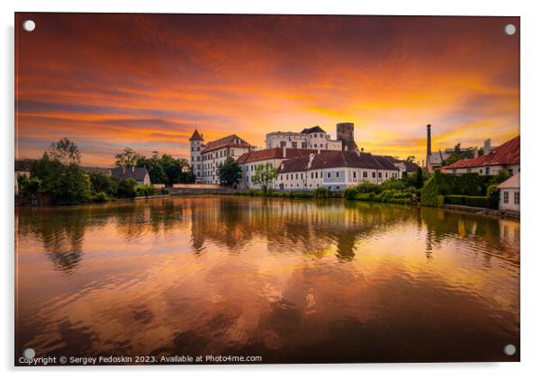 Jindrichuv Hradec castle. Czech Republic. Acrylic by Sergey Fedoskin