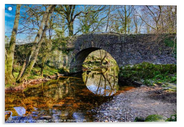 Serene Stone Bridge Acrylic by Roger Mechan