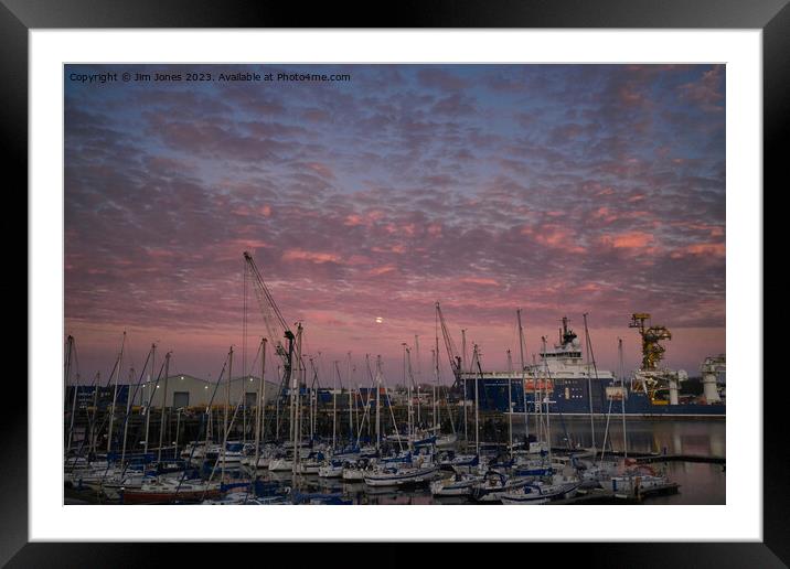 Sunrise at the marina (2) Framed Mounted Print by Jim Jones