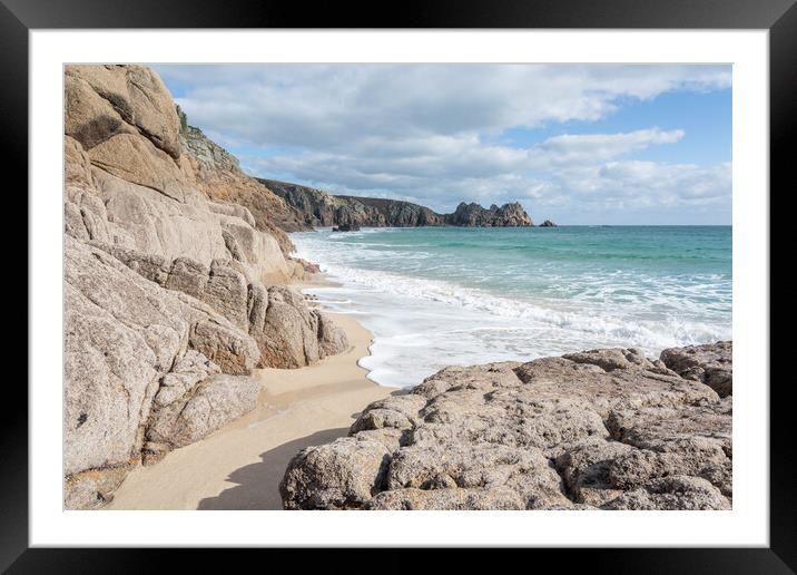 Magnificent Porthcurno Beach Framed Mounted Print by Graham Custance
