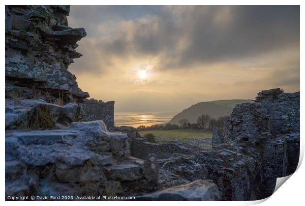 Castle Ruin with a view Print by David Ford