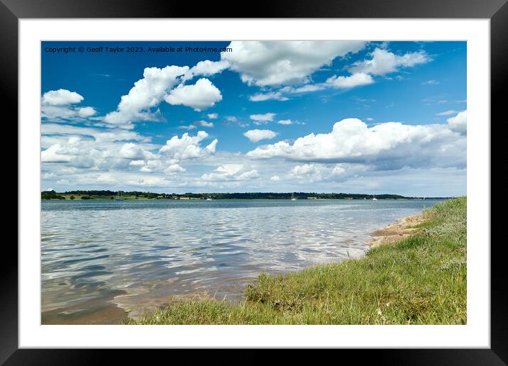 Blue sky over the river Framed Mounted Print by Geoff Taylor