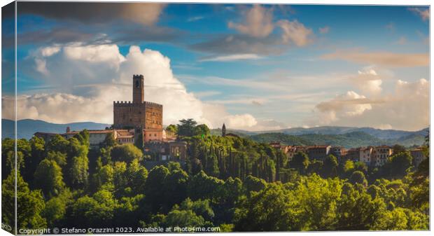 Poppi village and castle view. Casentino, Tuscany Canvas Print by Stefano Orazzini