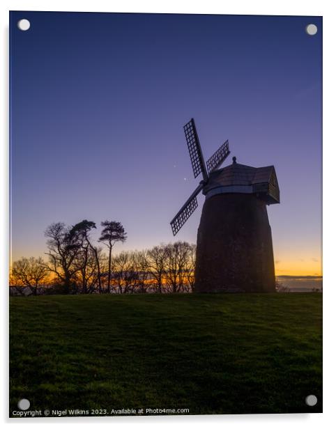 Tysoe Windmill Acrylic by Nigel Wilkins