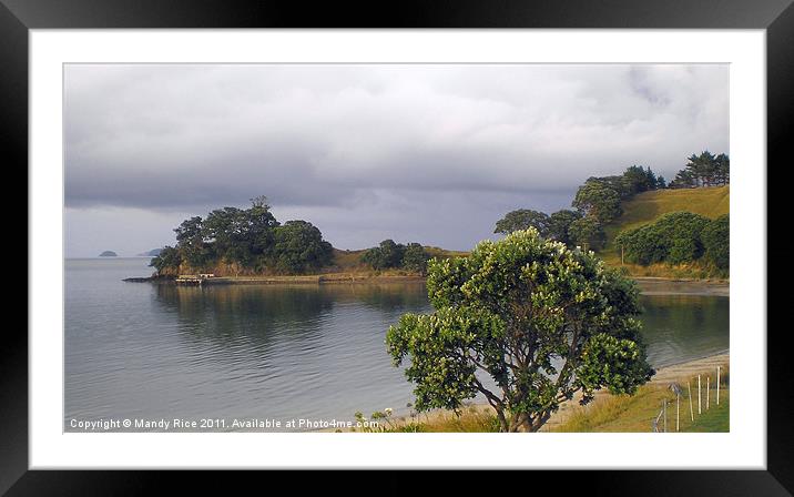 Sea view at Coromandel NZ Framed Mounted Print by Mandy Rice