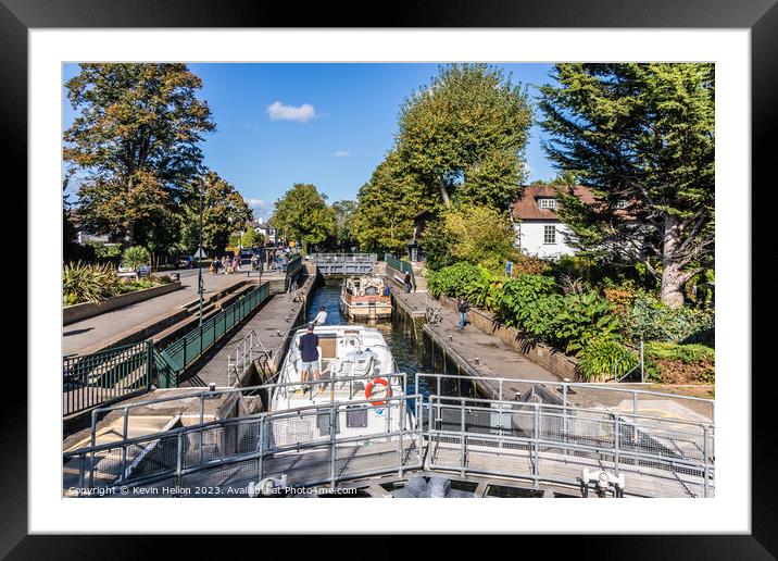 Boulter's Lock, Maidenhead, Berkshire, England Framed Mounted Print by Kevin Hellon