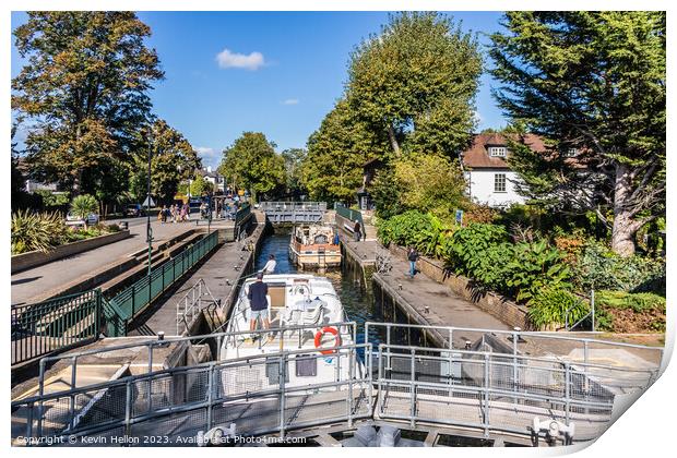 Boulter's Lock, Maidenhead, Berkshire, England Print by Kevin Hellon