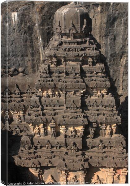 The Kailash Temple Carvings  Canvas Print by Aidan Moran